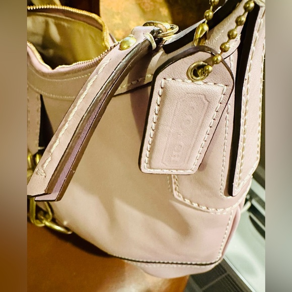 Coach hampton leather hobo bag lilac - Picture 4 of 10